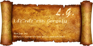 Lénárth Gergely névjegykártya