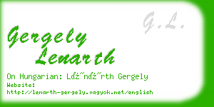 gergely lenarth business card
